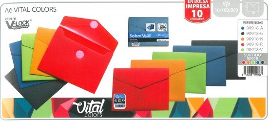 SOBRE VELCRO A6 VITAL COLORS