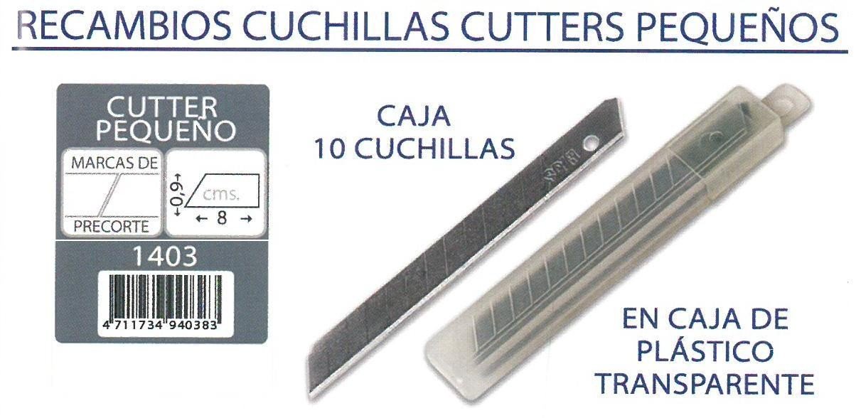 CUCHILLAS RECAMBIIO CUTTER PEQUEÑO 9mm
